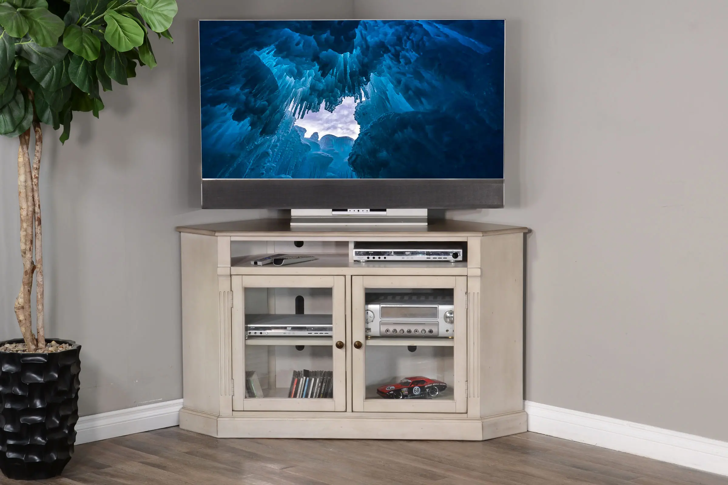 Westwood White 55 Corner TV Stand-3