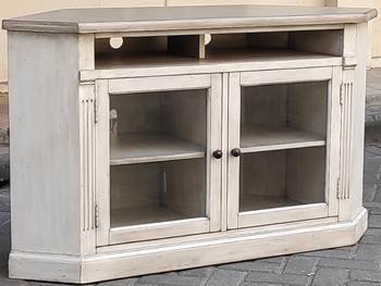 White Corner TV Stand - Westwood-1
