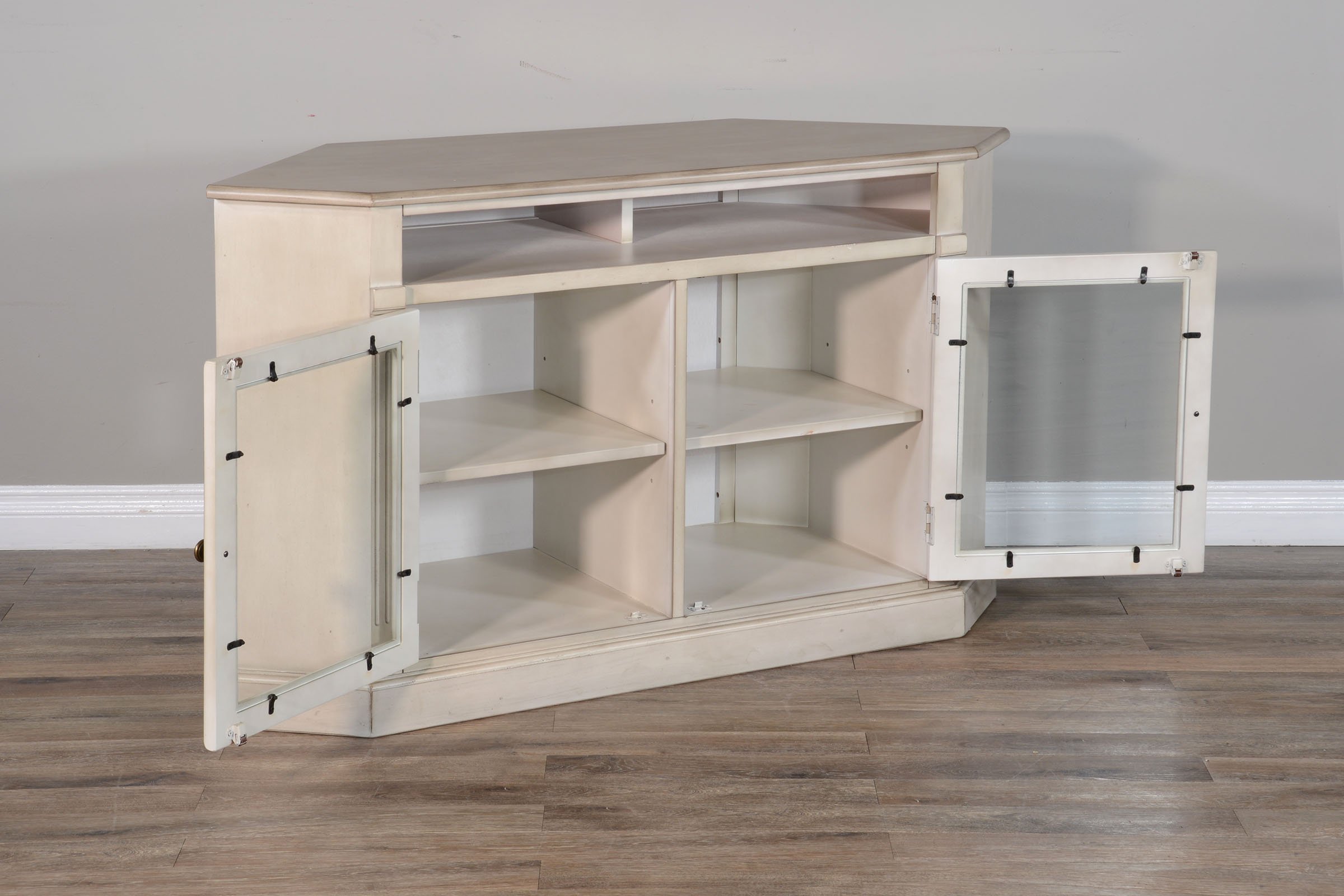 White Corner TV Stand - Westwood-2