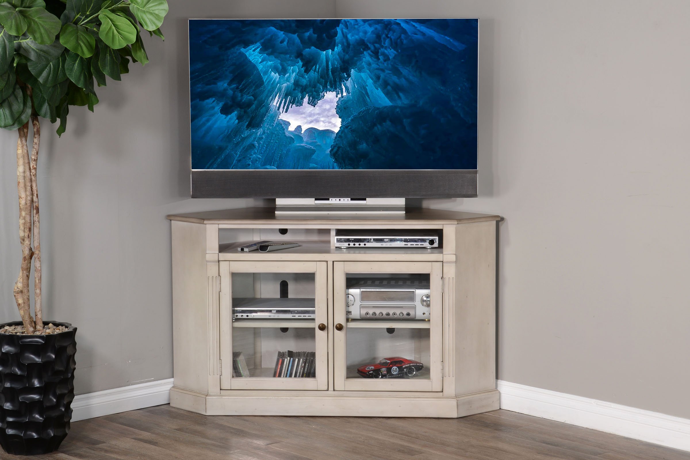 White Corner TV Stand - Westwood-3