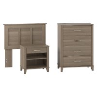 Gray Twin Headboard, Chest, and Nightstand Set - Somerset-2