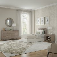 Gray Twin Headboard, Dresser, and Nightstand Set - Somerset