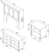 Gray Twin Headboard, Dresser, and Nightstand Set - Somerset-5