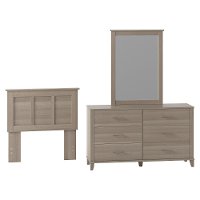 Gray Twin Headboard, Dresser, and Mirror Set - Somerset-2