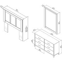 Gray Twin Headboard, Dresser, and Mirror Set - Somerset-5