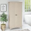 Antique White Tall Storage Cabinet with Doors - Salinas