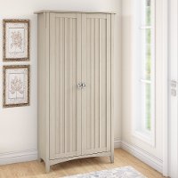 Antique White Tall Storage Cabinet with Doors - Salinas-2