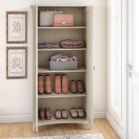 Antique White Tall Storage Cabinet with Doors - Salinas-3