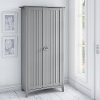 Gray Tall Storage Cabinet with Doors - Salinas