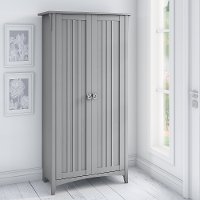 Gray Tall Storage Cabinet with Doors - Salinas