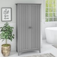 Gray Tall Storage Cabinet with Doors - Salinas-4