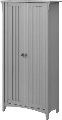 Gray Tall Storage Cabinet with Doors - Salinas-5