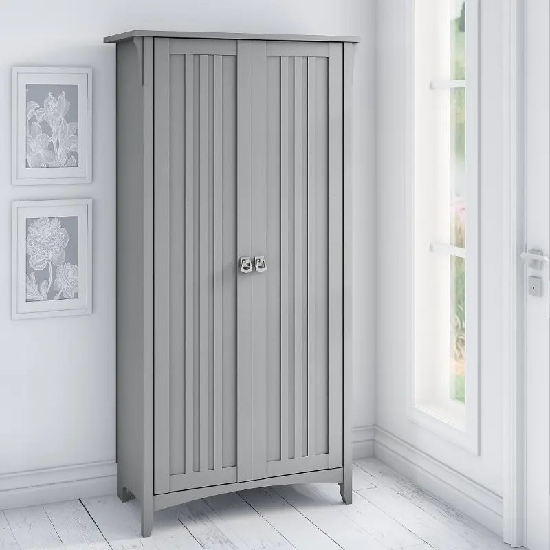 SAS332CG-03 Salinas Gray Tall Storage Cabinet - Bush Furniture