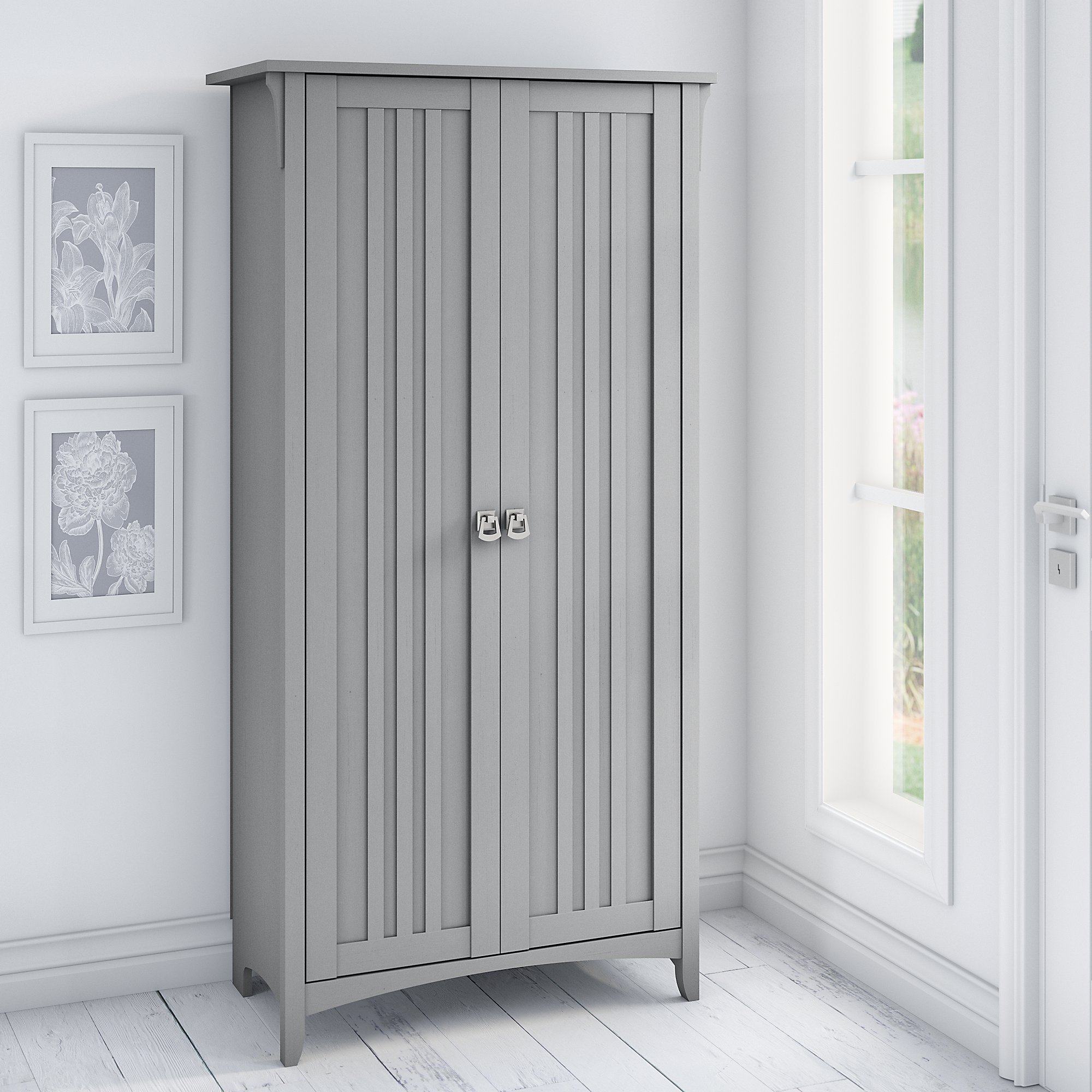 Salinas Gray Tall Storage Cabinet-1