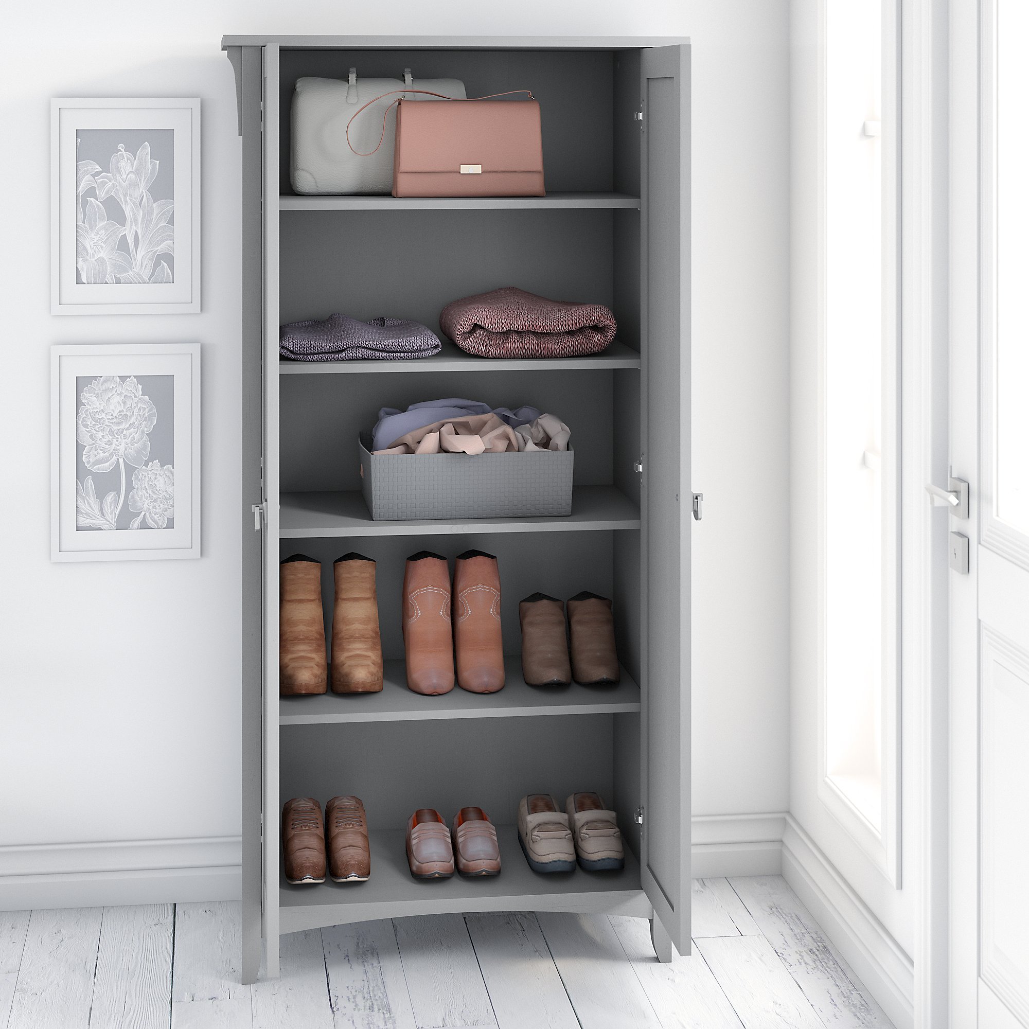 Salinas Gray Tall Storage Cabinet-2