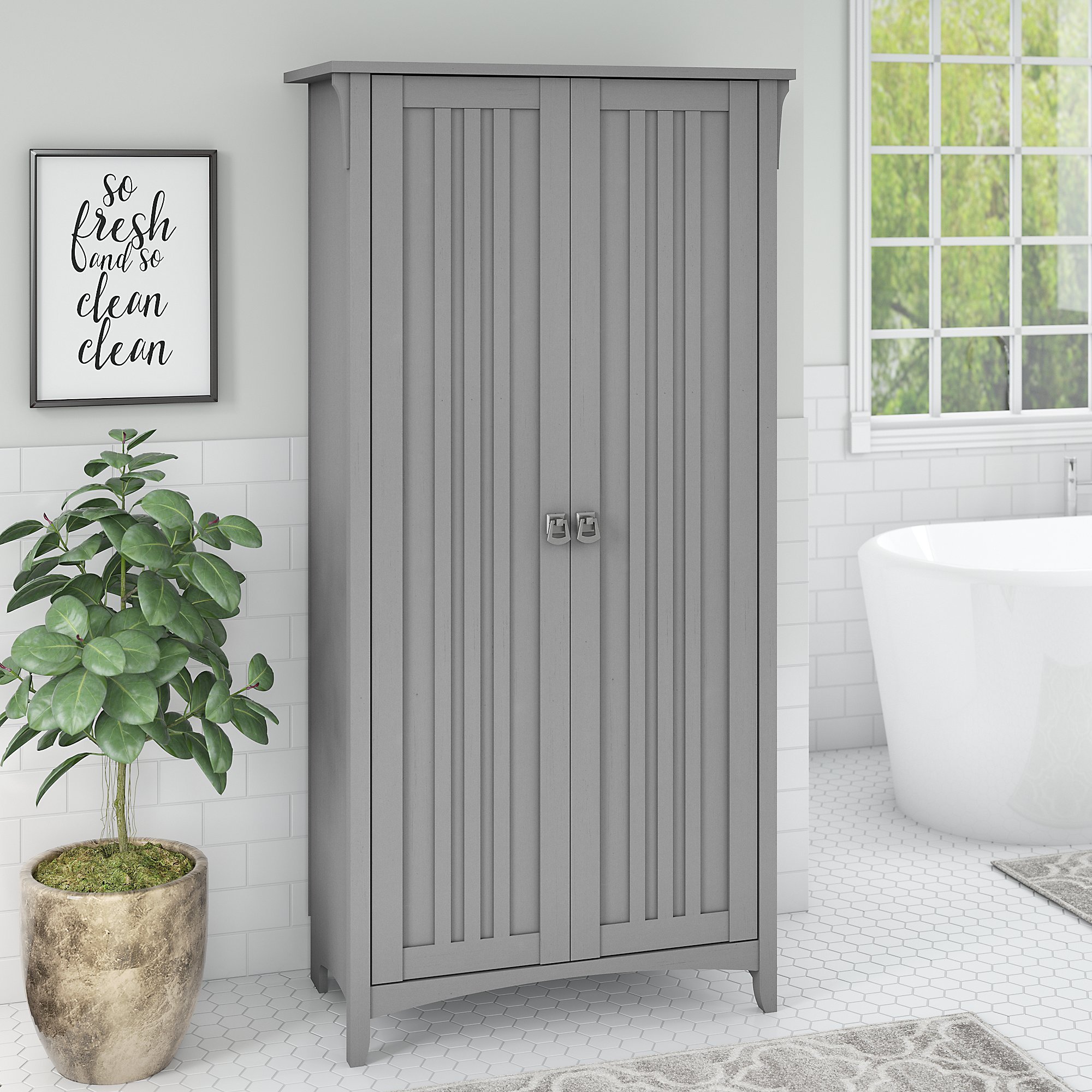 Salinas Gray Tall Storage Cabinet-4