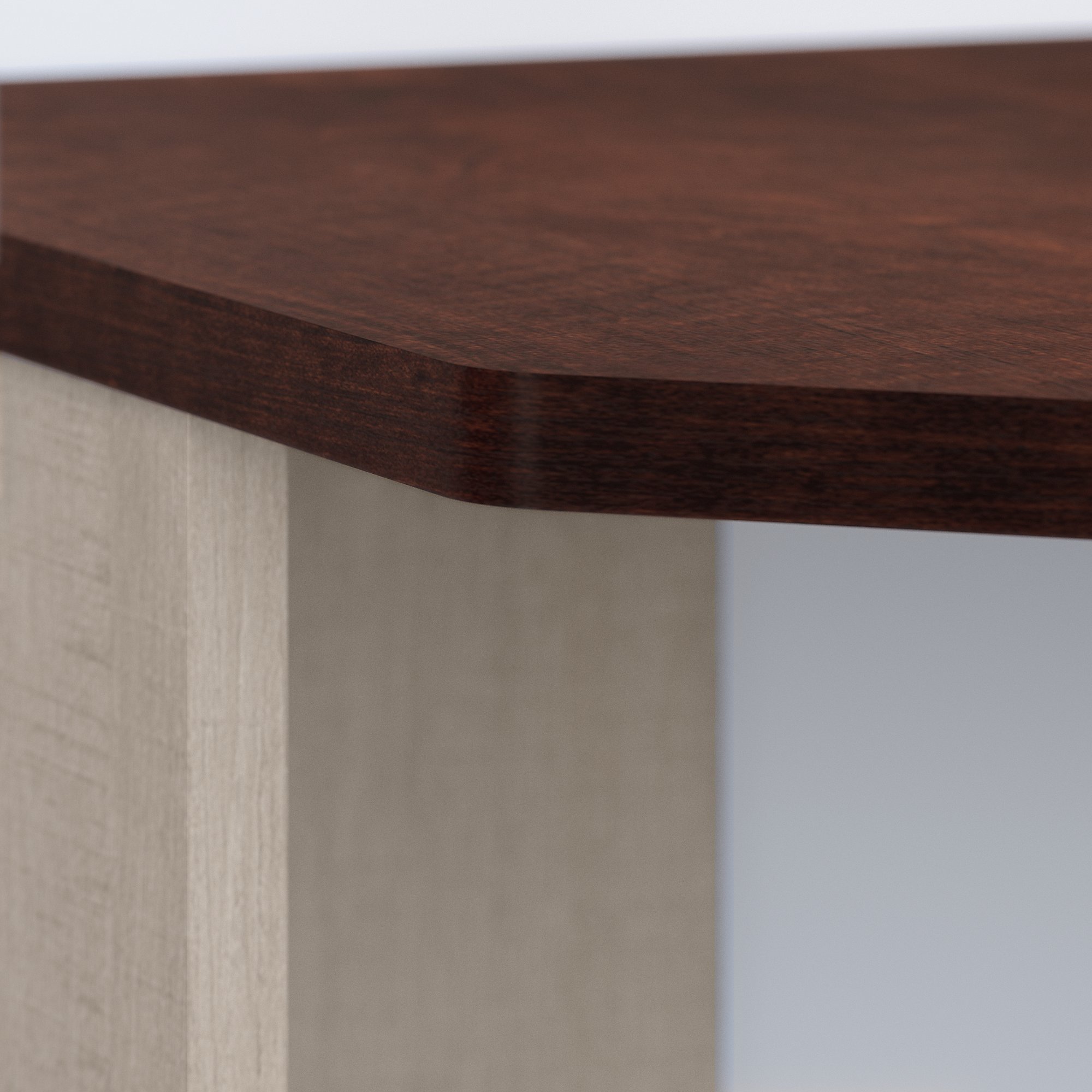 Townhill Washed Gray and Cherry Top Corner Desk-2