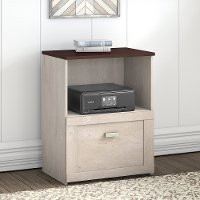 Washed Gray and Madison Cherry Lateral File Cabinet - Townhill