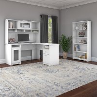 White Traditional 5 Shelf Bookcase - Cabot-2