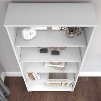 White Traditional 5 Shelf Bookcase - Cabot-3
