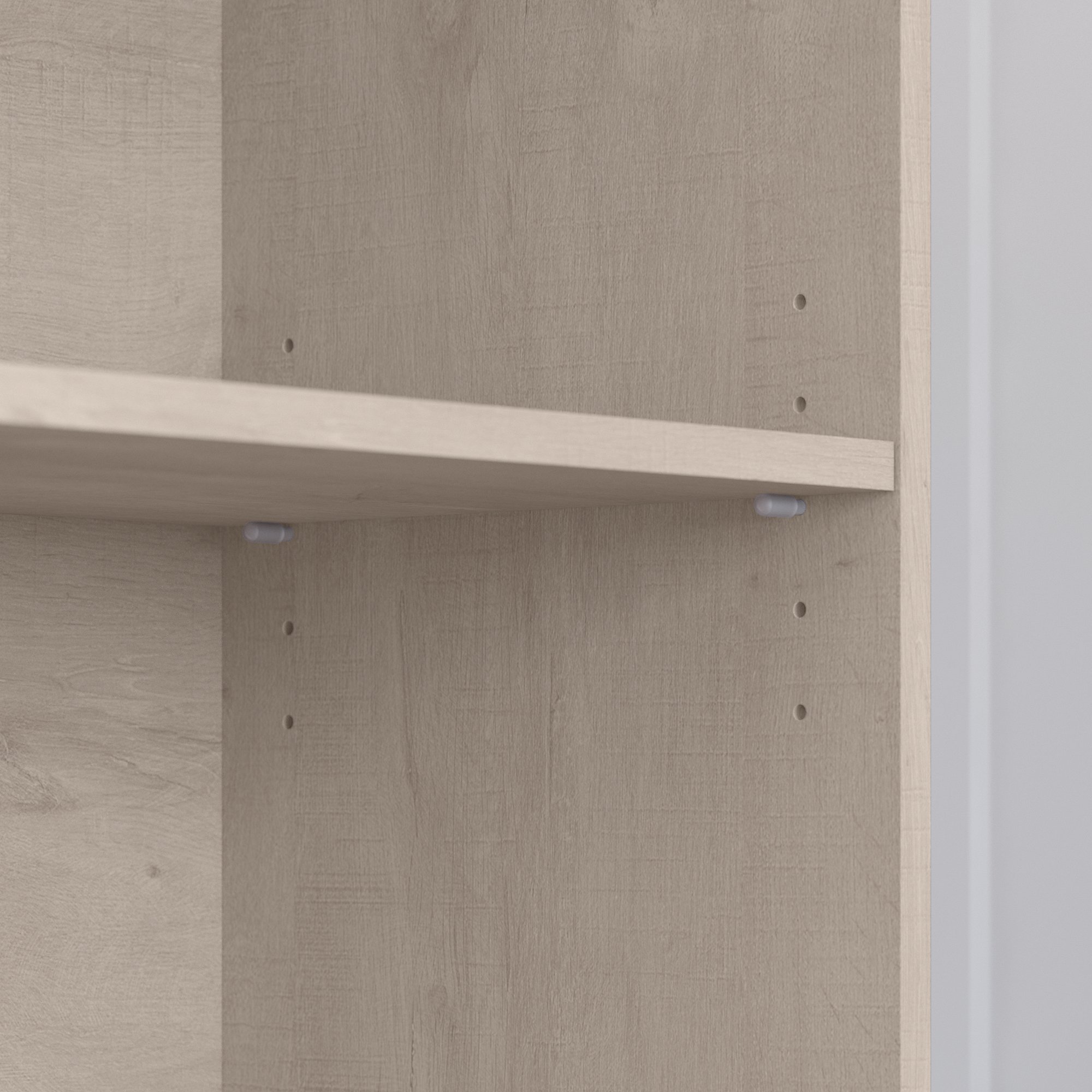 Townhill Washed Gray and Cherry Top Corner Desk with Shelving-3