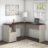 Washed Gray and Madison Cherry Shaped Desk - Townhill