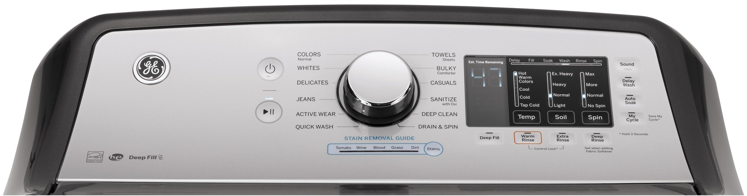 GTW725BPNDG GE Top Load Washer with Tide PODS Dispense - 4.6 cu. ft. Diamond Gray-4