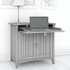 Cape Cod Gray Secretary Desk with Keyboard Tray and Storage Cabinet - Salinas