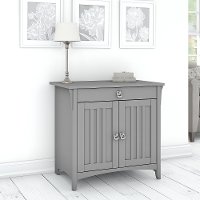 Cape Cod Gray Secretary Desk with Keyboard Tray and Storage Cabinet - Salinas-3