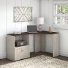 Washed Gray and Madison Cherry Corner Desk with File Cabinet - Townhill