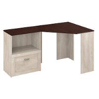 Washed Gray and Madison Cherry Corner Desk with File Cabinet - Townhill-2