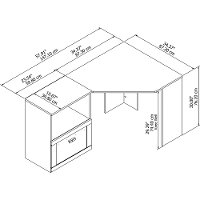 Washed Gray and Madison Cherry Corner Desk with File Cabinet - Townhill-6