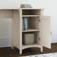 Antique White Corner Desk with Storage - Salinas-2