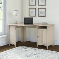 SAD155AW-03 Salinas Antique White Corner Pedestal Desk