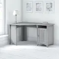 SAD155CG-03 Salinas Cape Cod Gray Corner Pedestal Desk - Bush Furniture