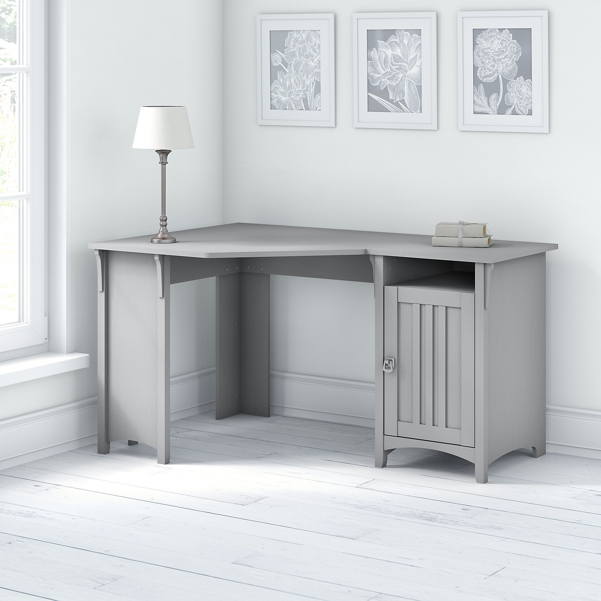 Salinas Cape Cod Gray Corner Pedestal Desk-1
