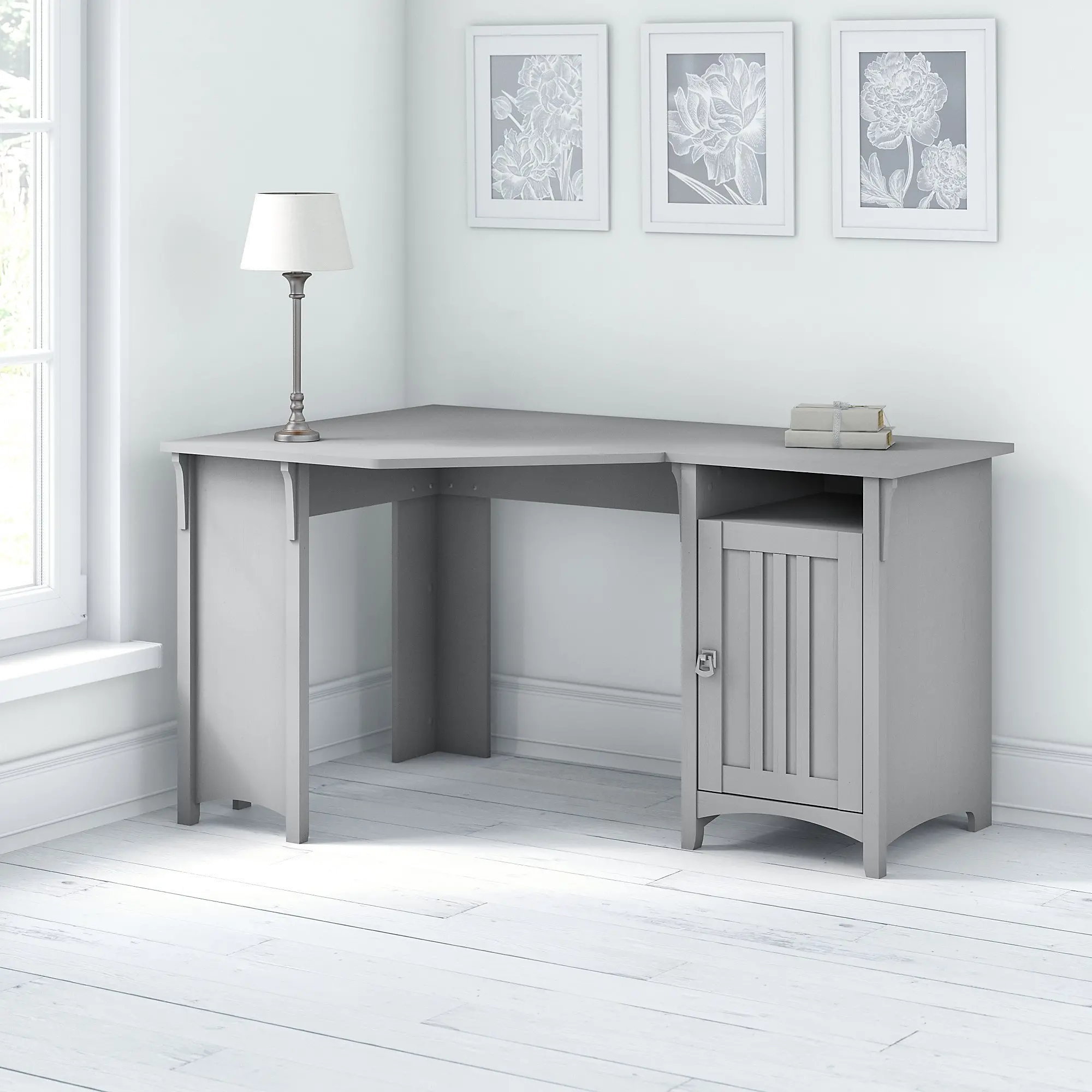 SAD155CG-03 Salinas Cape Cod Gray Corner Pedestal Desk-1