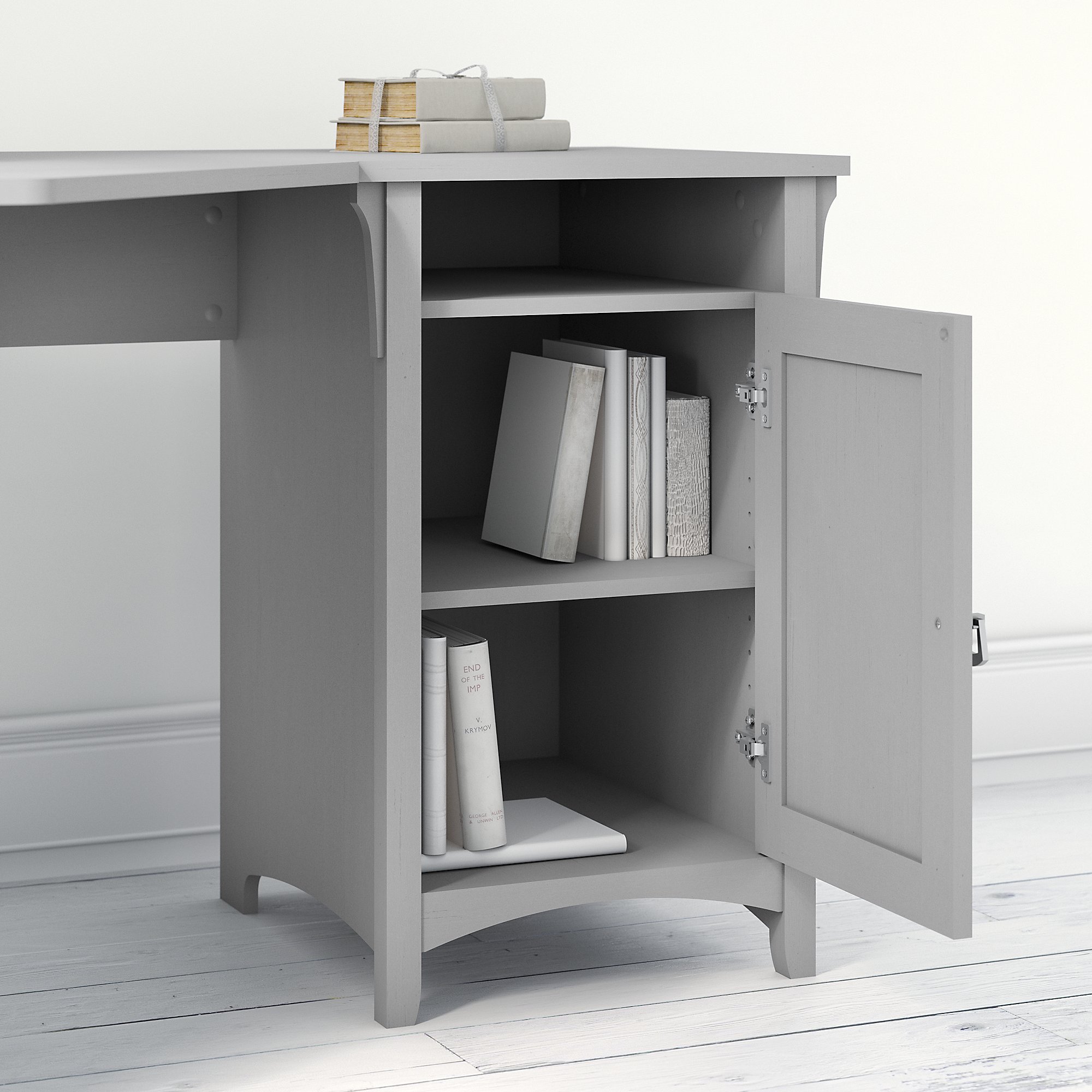 Salinas Cape Cod Gray Corner Pedestal Desk-3