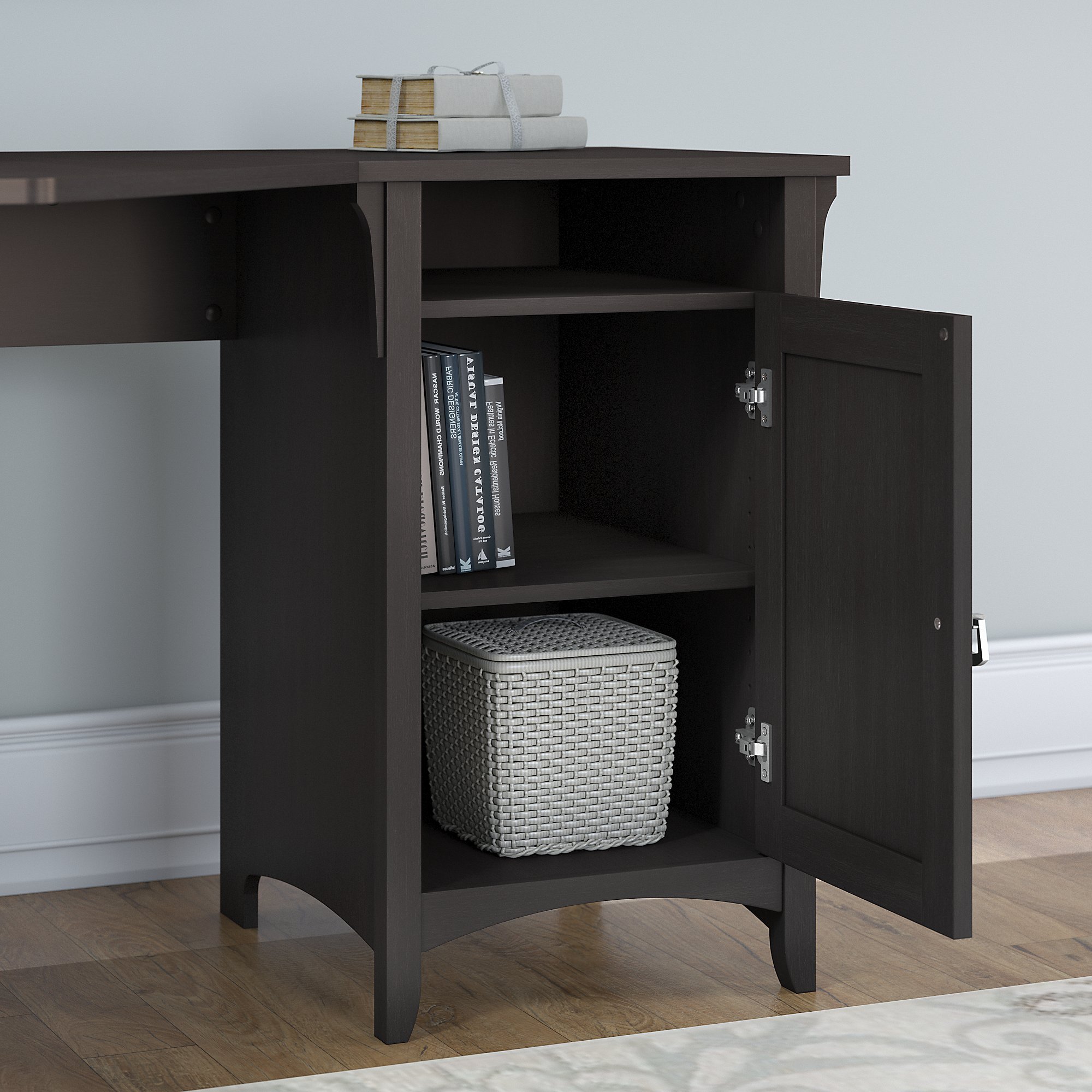 Salinas Vintage Black Corner Pedestal Desk-2