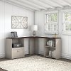 Washed Gray and Madison Cherry Corner Desk with Bookcase and File Cabinet - Townhill