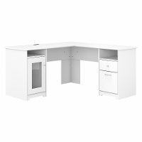 Traditional White L-Shaped Computer Desk - Cabot-7