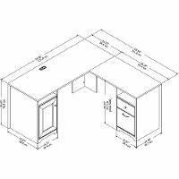 Traditional White L-Shaped Computer Desk - Cabot-8