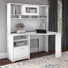White 60 Inch Corner Desk with Hutch - Cabot