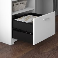 White 60 Inch Corner Desk with Hutch - Cabot-4