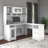 CAB001WHN Cabot White L-Shaped Desk with Hutch - Bush Furniture