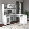 White L Shaped Computer Desk with Hutch -Cabot