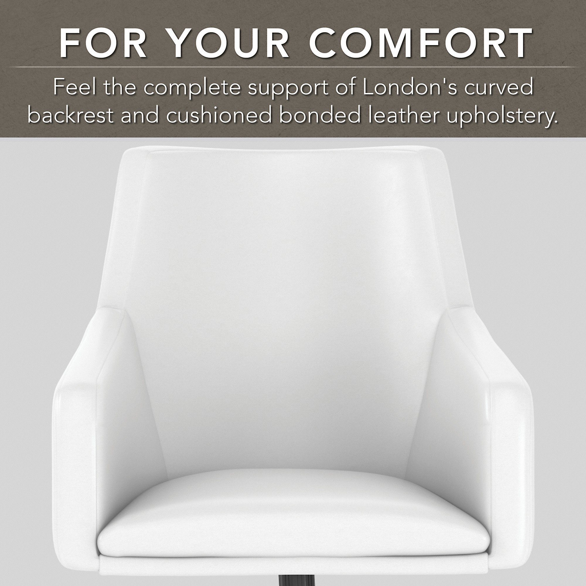 Cabot White L Shaped Computer Desk with Mid Back Leather Box Chair-6