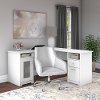White L Shaped Computer Desk with Mid Back Leather Box Chair - Cabot