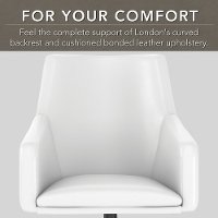 White L Shaped Computer Desk with Mid Back Leather Box Chair - Cabot-6