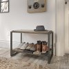 Distressed Rustic Gray Shoe Storage Bench - Refinery